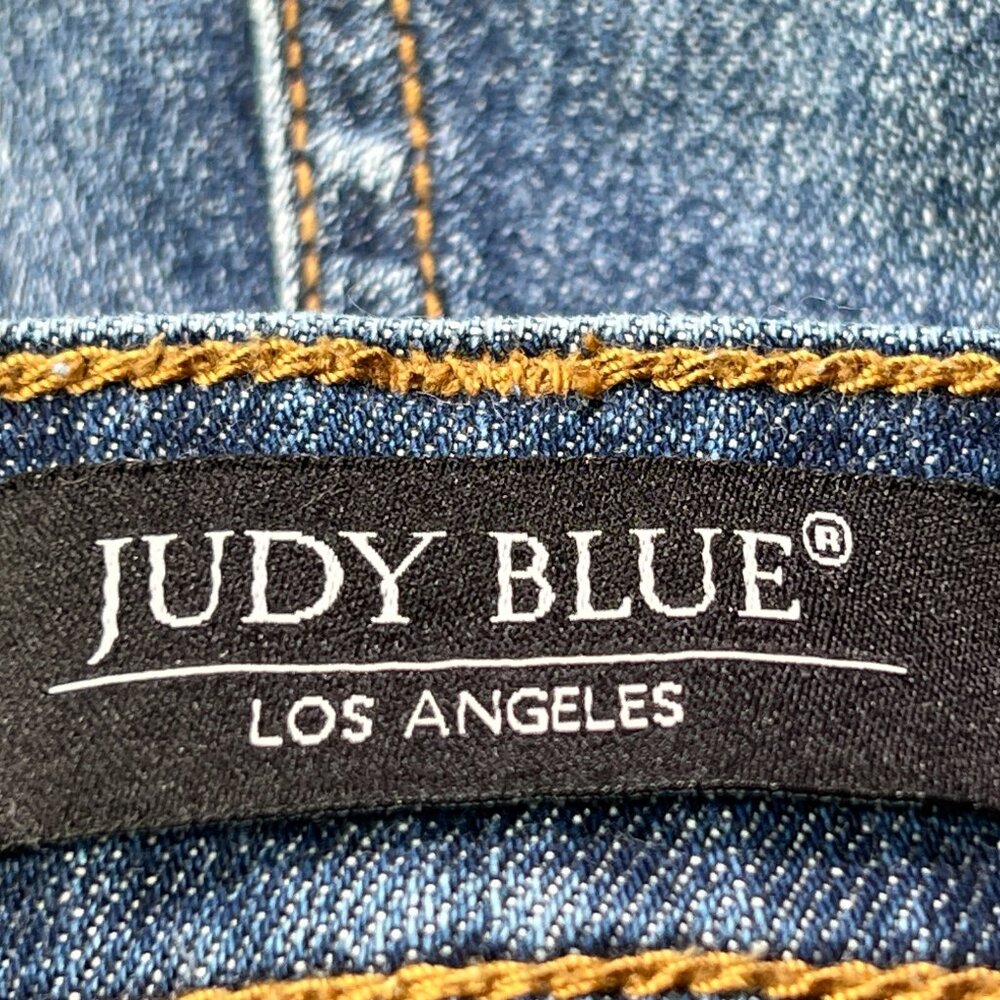 Judy Blue Jeans Womens 11/30 Boyfriend Fit Blue Stretch Distressed Denim - Picture 6 of 12
